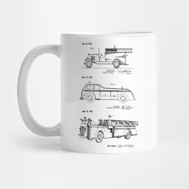 Patent Prints Vintage Fire Trucks by MadebyDesign